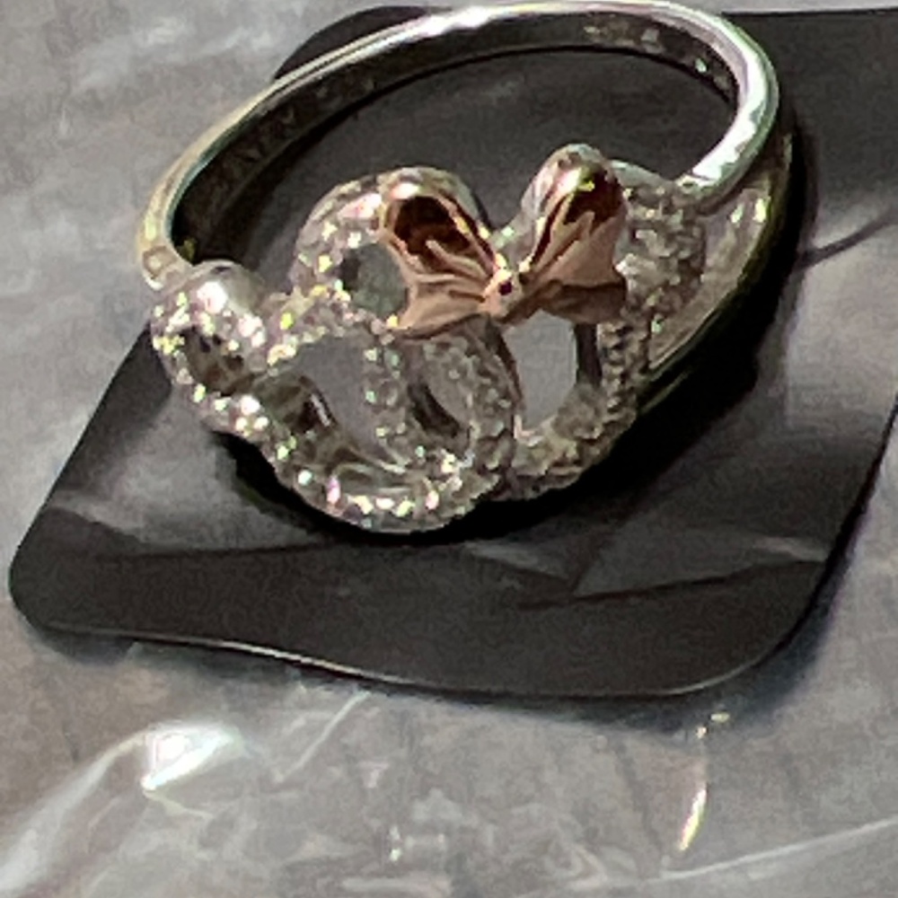 Diamonique's Disney Interlocked Minnie & MickeyRing, Sterling - Picture 5 of 11